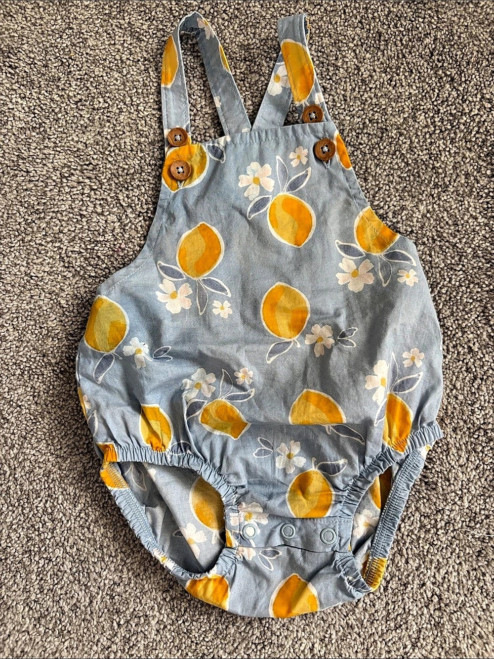 Carter's Floral Romper Blue & Yellow Baby 6M